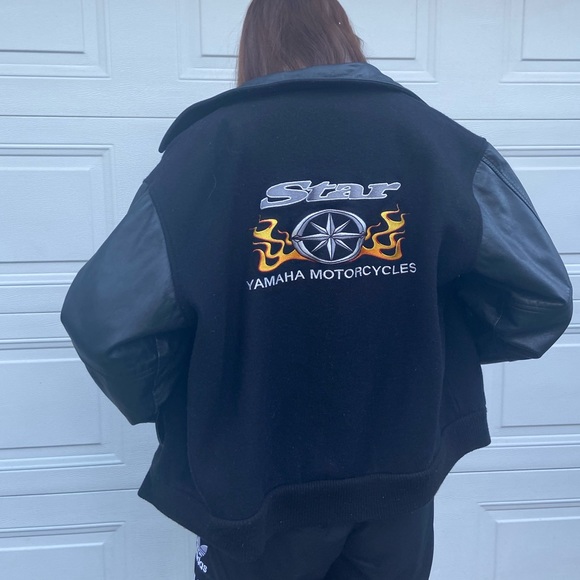 Vintage ‘Yamaha Motorcycles’ varsity leather jacket - Picture 1 of 2